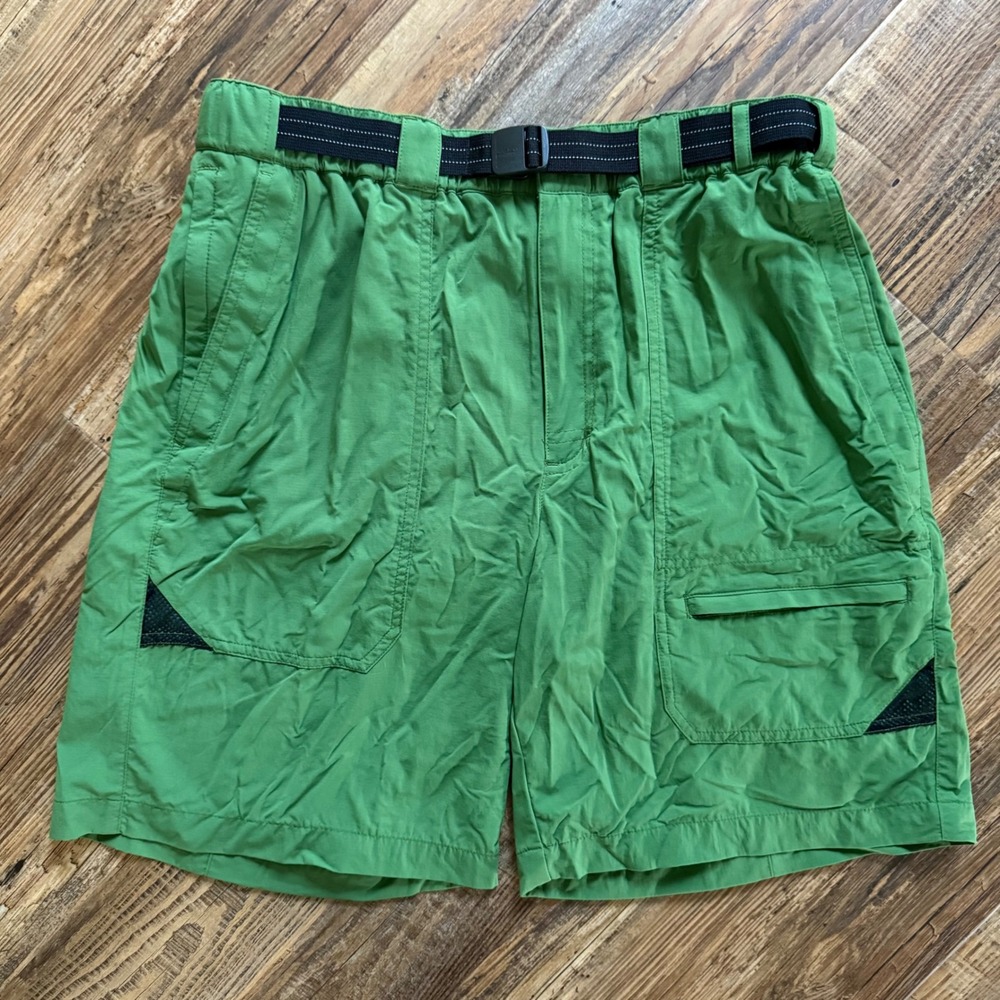 LL Bean Hiking Cresta Shorts Men 32 Green Nylon Mesh Lined Trail‎ Gorpcore Cargo